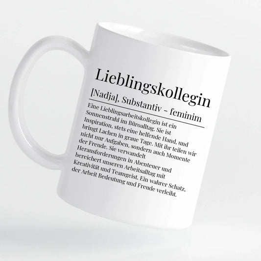 Tasse - Lieblingskollegin Definition mit Bild und Wunschtext - personalisierbar