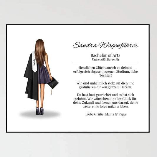 Poster - Abschluss im Urkunden-Stil - personalisierbar