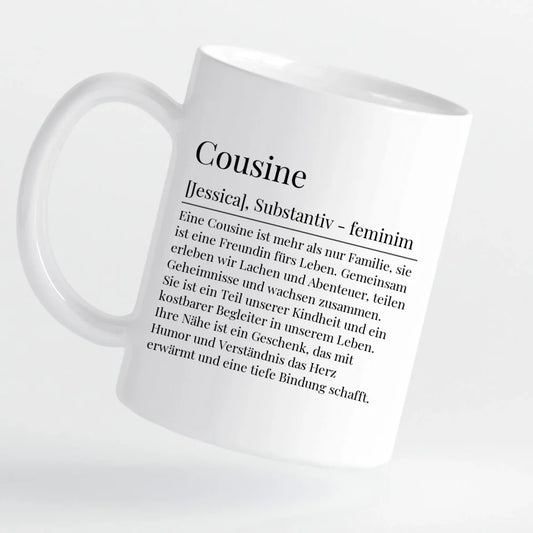 Tasse - Cousine Definition mit Bild und Wunschtext - personalisierbar