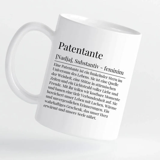 Tasse - Patentante Definition mit Bild und Wunschtext - personalisierbar