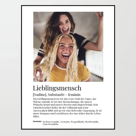 Poster - Lieblingsmensch Definition - personalisierbar