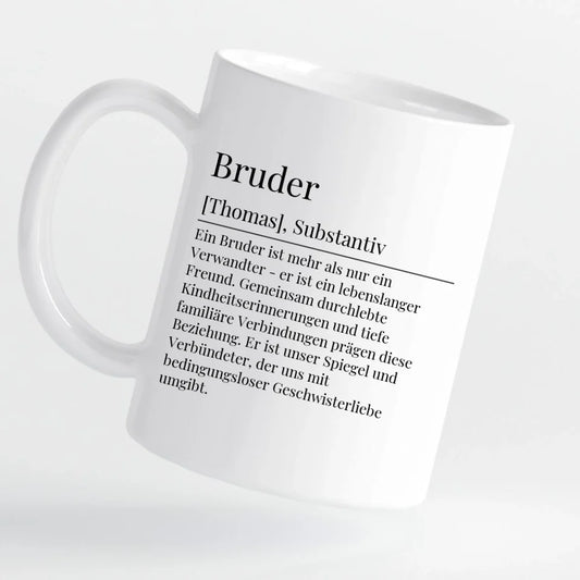 Tasse - Bruder Definition mit Bild und Wunschtext - personalisierbar
