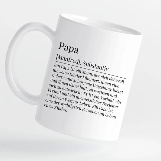 Tasse - Papa Definition mit Bild und Wunschtext - personalisierbar