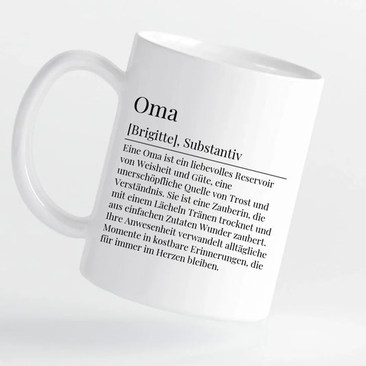 Tasse - Oma Definition mit Bild und Wunschtext - personalisierbar