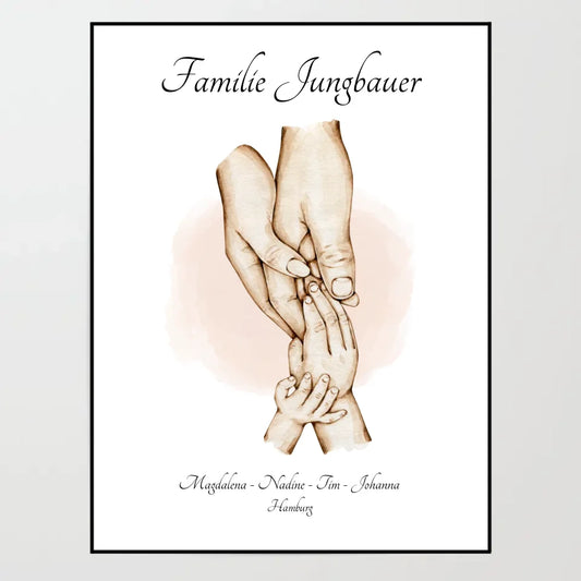 Poster - Familienglück - personalisierbarer Kunstdruck
