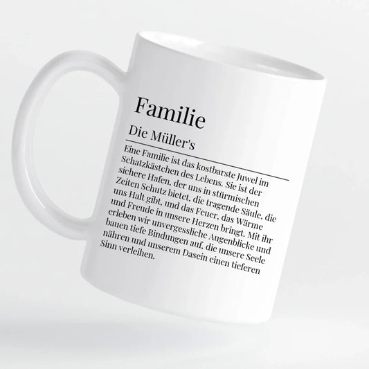 Tasse - Familie Definition mit Bild und Wunschtext - personalisierbar