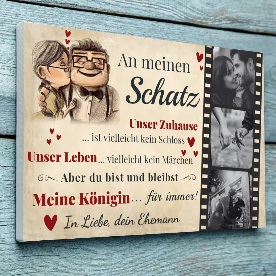 Wandbild - An meinen Schatz Cartoon - personalisierbar