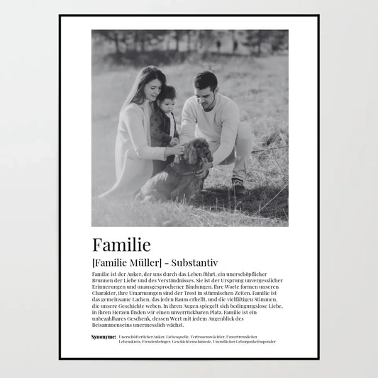 Poster - Familie Definition - personalisierbar