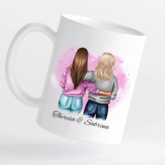 Tasse - Zwei Schwestern - personalisierbar