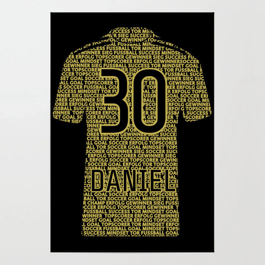 Poster - Weltfußballer mit Namen & Nummer - personalisierbar