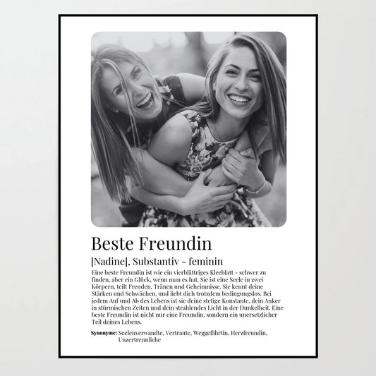 Poster - Beste Freundin Definition - personalisierbar