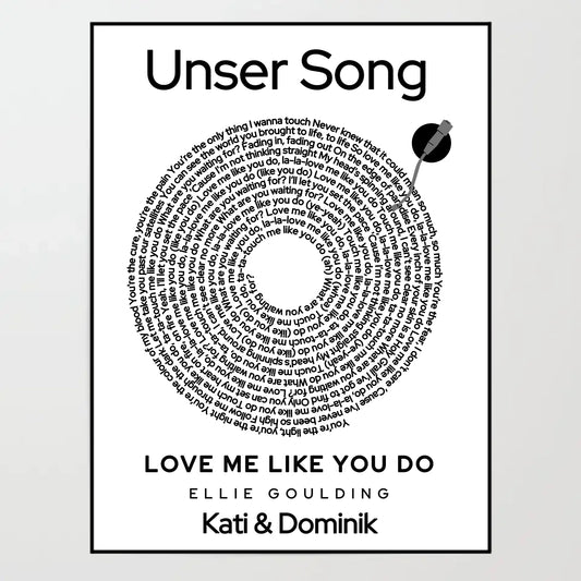 Poster - Unser Song in Schallplatten-Optik - personalisierbar