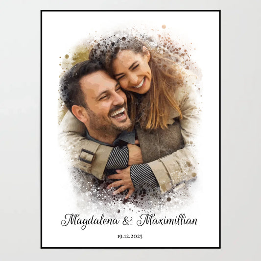 Wandbild - Together Vol. 2 mit Foto-Upload im Aquarell-Stil - personalisierbar