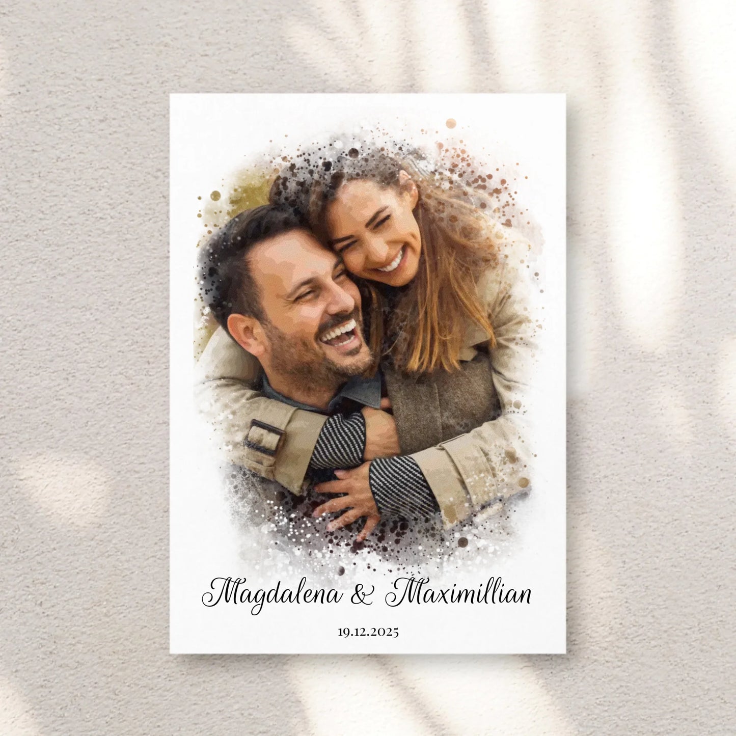 Wandbild - Together Vol. 2 mit Foto-Upload im Aquarell-Stil - personalisierbar