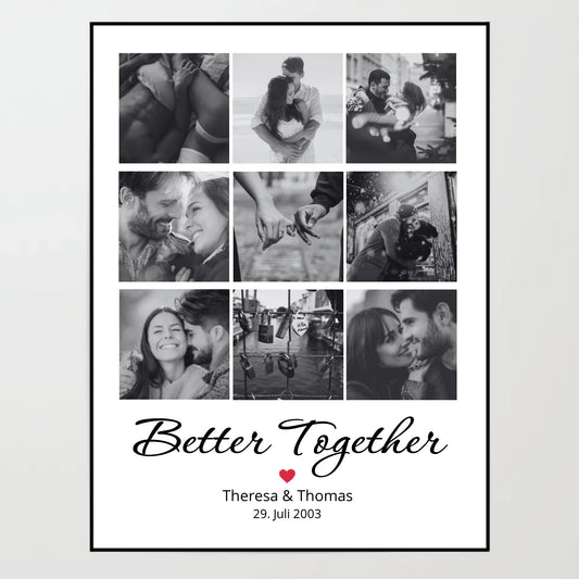 Poster - Better Together Foto Collage - personalisierbar