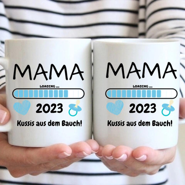 Mama Tasse - Geschenk für werdende Mütter - Mama Loading Tasse - personalisierbar