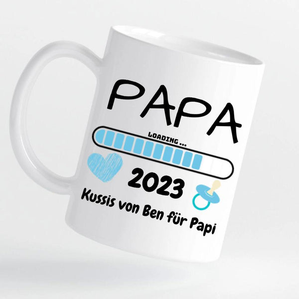 Papa Tasse - Geschenk für werdende Väter - Papa Loading Tasse - personalisierbar