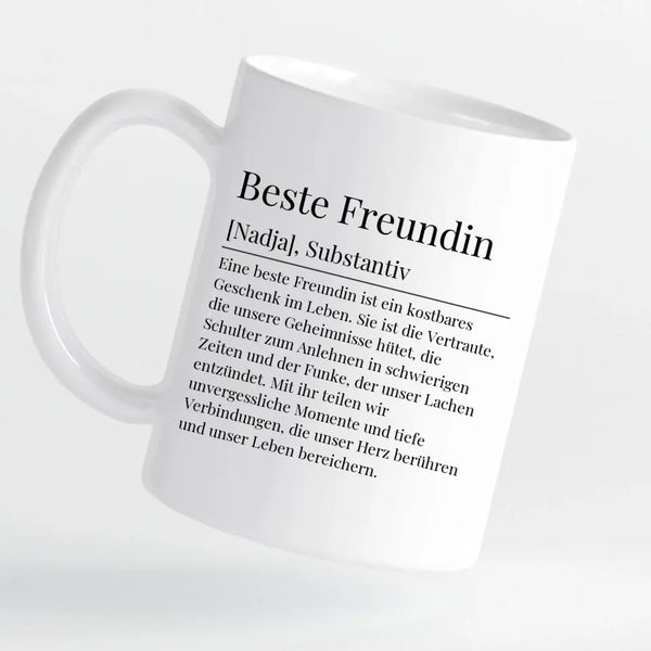 Tasse - Beste Freundin Definition mit Bild und Wunschtext - personalisierbar