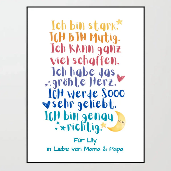 Poster - Mutmacher "Bunt ist besser" - personalisierbarer Kunstdruck