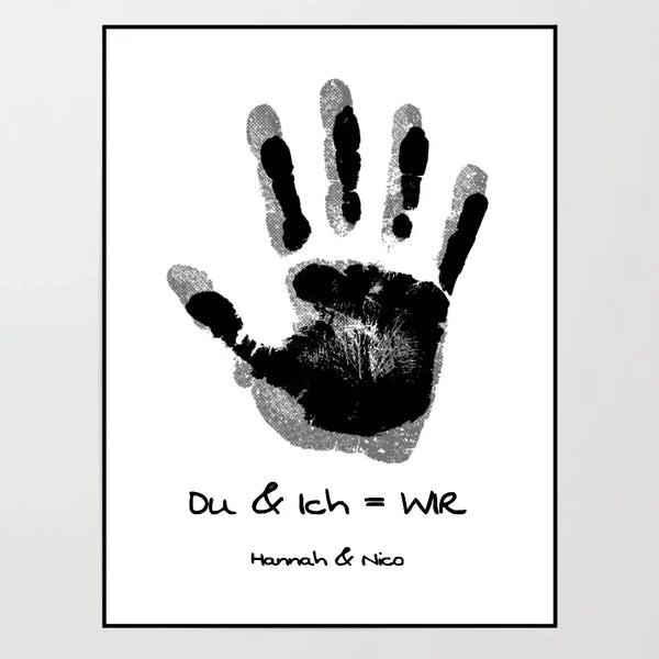 Poster - unsere Handabdrücke - personalisierbarer Kunstdruck