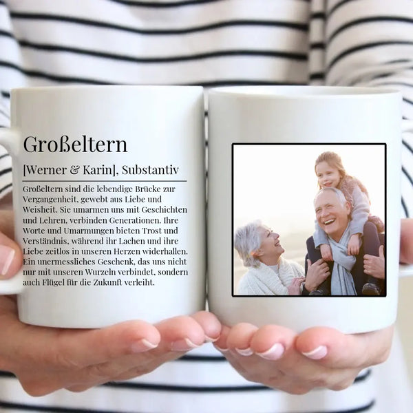 Tasse - Großeltern Definition mit Bild und Wunschtext - personalisierbar