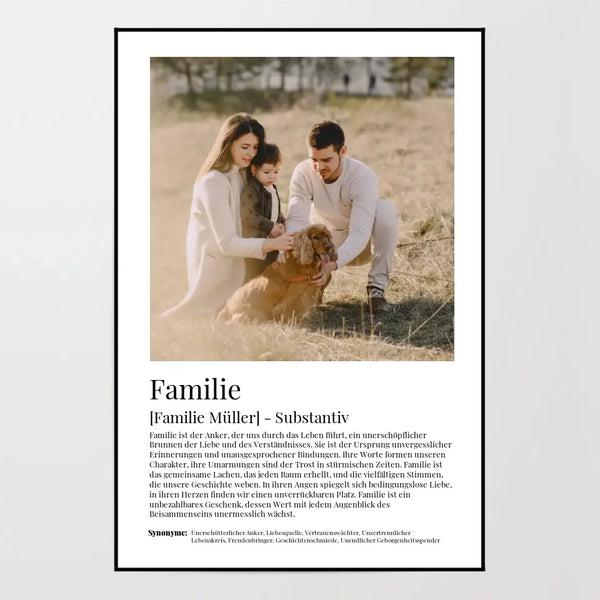 Poster - Familie Definition - personalisierbar