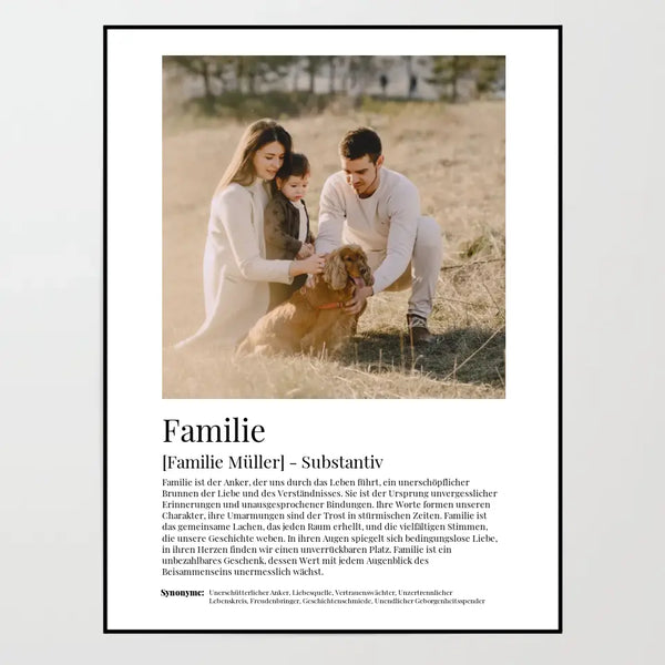 Poster - Familie Definition - personalisierbar