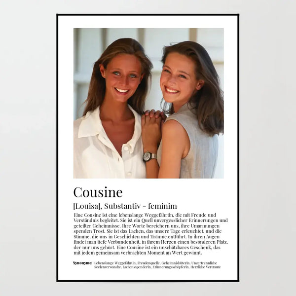 Poster - Cousine Definition - personalisierbar