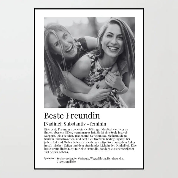 Poster - Beste Freundin Definition - personalisierbar