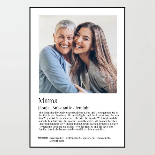 Poster - Mama Definition - personalisierbar