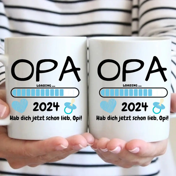 Opa Tasse - Geschenk für werdende Opas - Opa Loading Tasse - personalisierbar