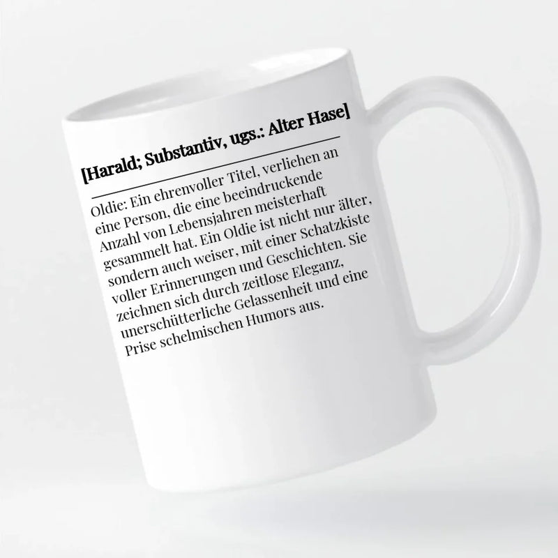 Tasse - "OLDI" Definition - für Geburtstag oder Rentner - personalisierbar