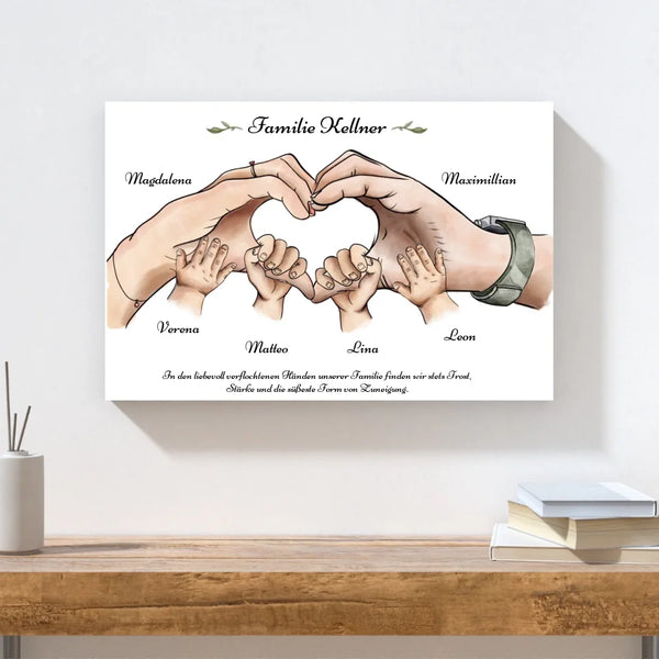 Kunstdruck - Familienhände Vol. 1 - personalisierbar