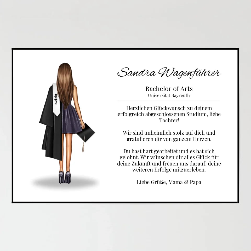 Poster - Abschluss im Urkunden-Stil - personalisierbar