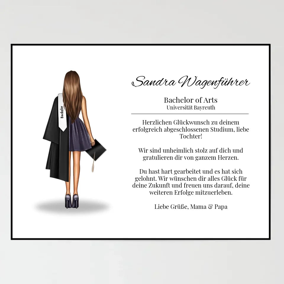 Poster - Abschluss im Urkunden-Stil - personalisierbar