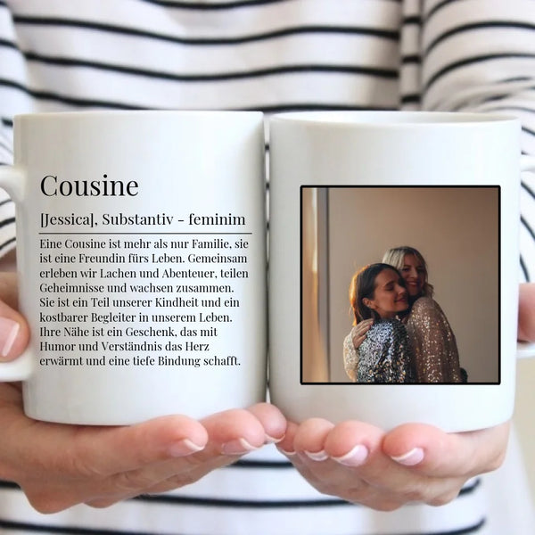 Tasse - Cousine Definition mit Bild und Wunschtext - personalisierbar