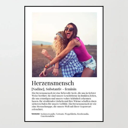 Poster - Herzensmensch Definition - personalisierbar