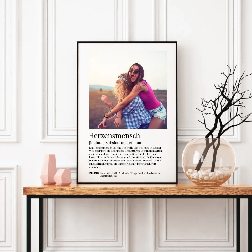 Poster - Herzensmensch Definition - personalisierbar