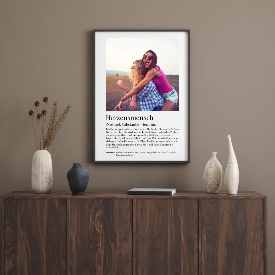 Poster - Herzensmensch Definition - personalisierbar