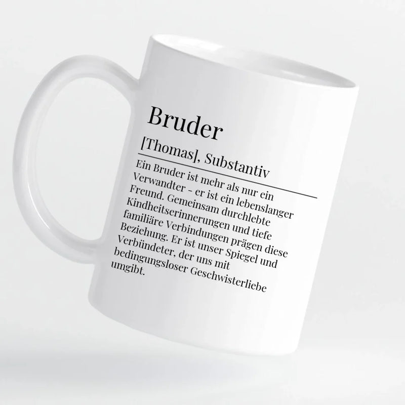 Tasse - Bruder Definition mit Bild und Wunschtext - personalisierbar