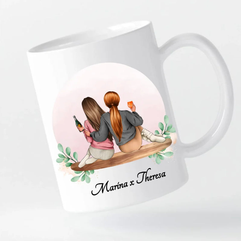 Tasse - Freundinnen sitzend - personalisierbar