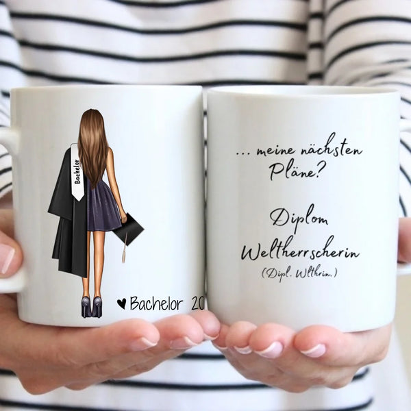 Tasse zum Abschluss Abitur, Bachelor, Master - personalisierbar