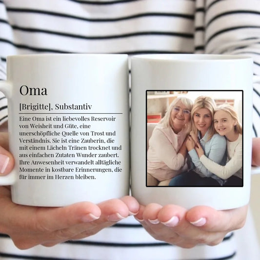 Tasse - Oma Definition mit Bild und Wunschtext - personalisierbar