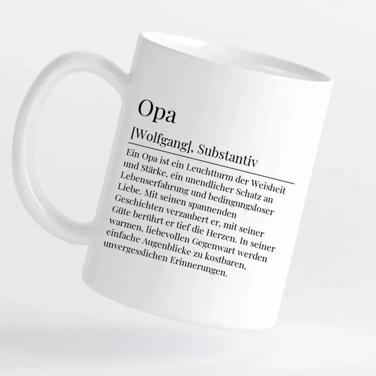 Tasse - Opa Definition mit Bild und Wunschtext - personalisierbar