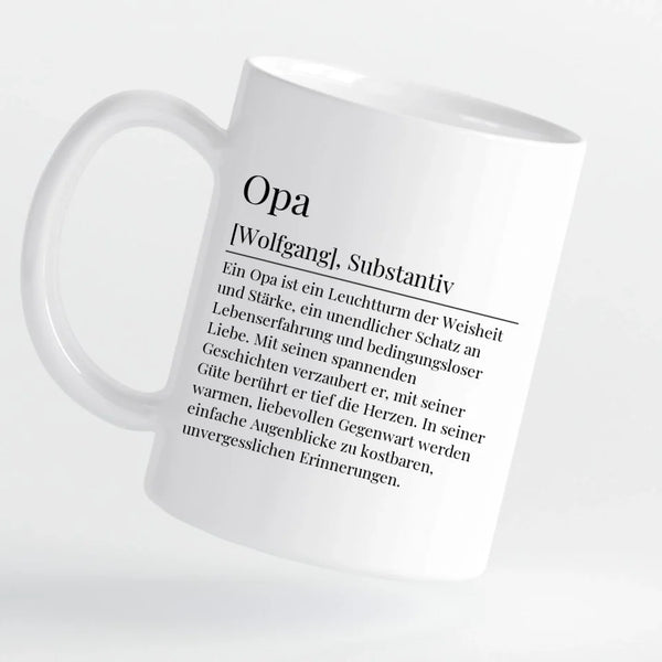 Tasse - Opa Definition mit Bild und Wunschtext - personalisierbar