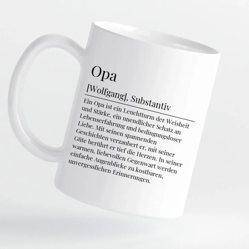 Tasse - Opa Definition mit Bild und Wunschtext - personalisierbar
