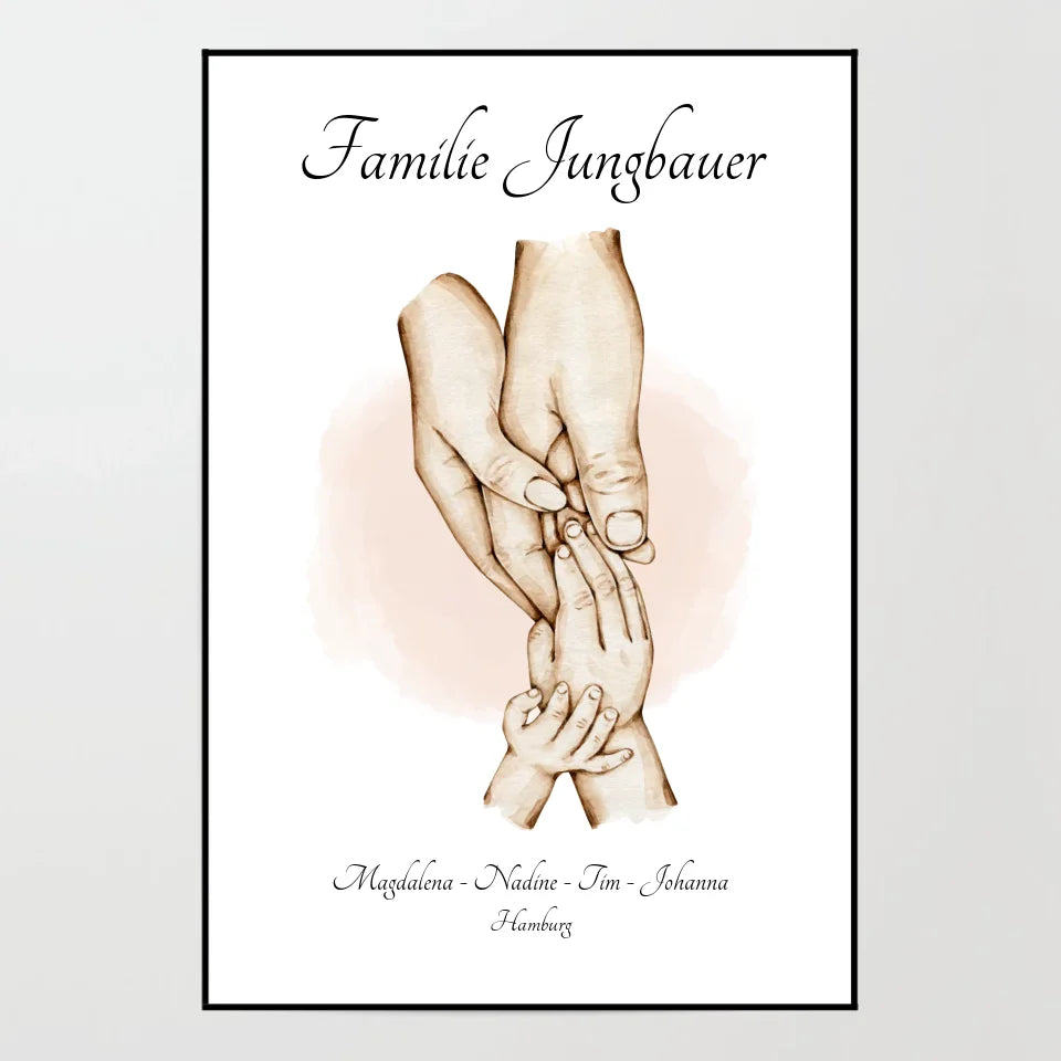 Poster - Familienglück - personalisierbarer Kunstdruck