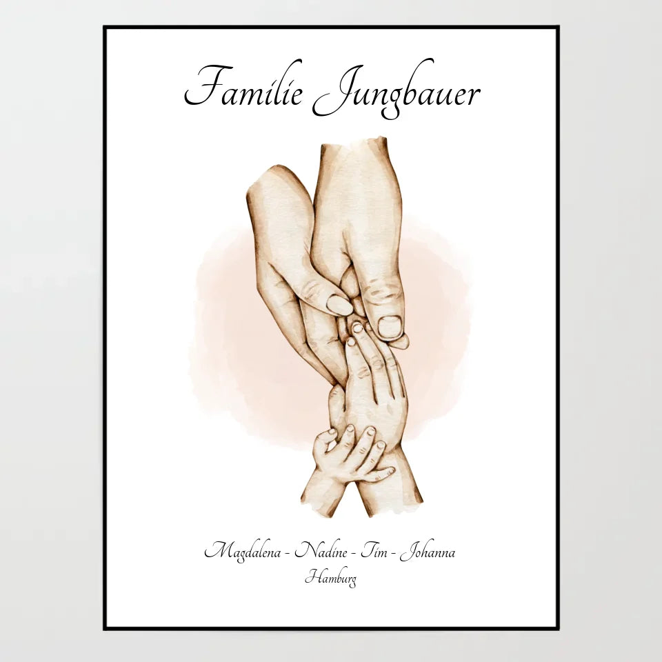 Poster - Familienglück - personalisierbarer Kunstdruck