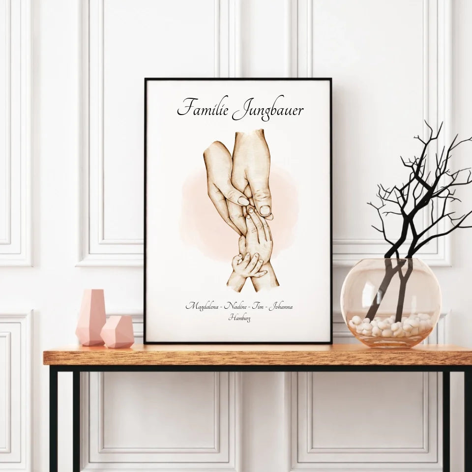 Poster - Familienglück - personalisierbarer Kunstdruck