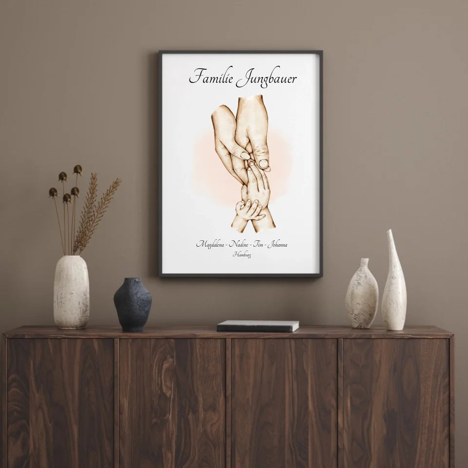 Poster - Familienglück - personalisierbarer Kunstdruck